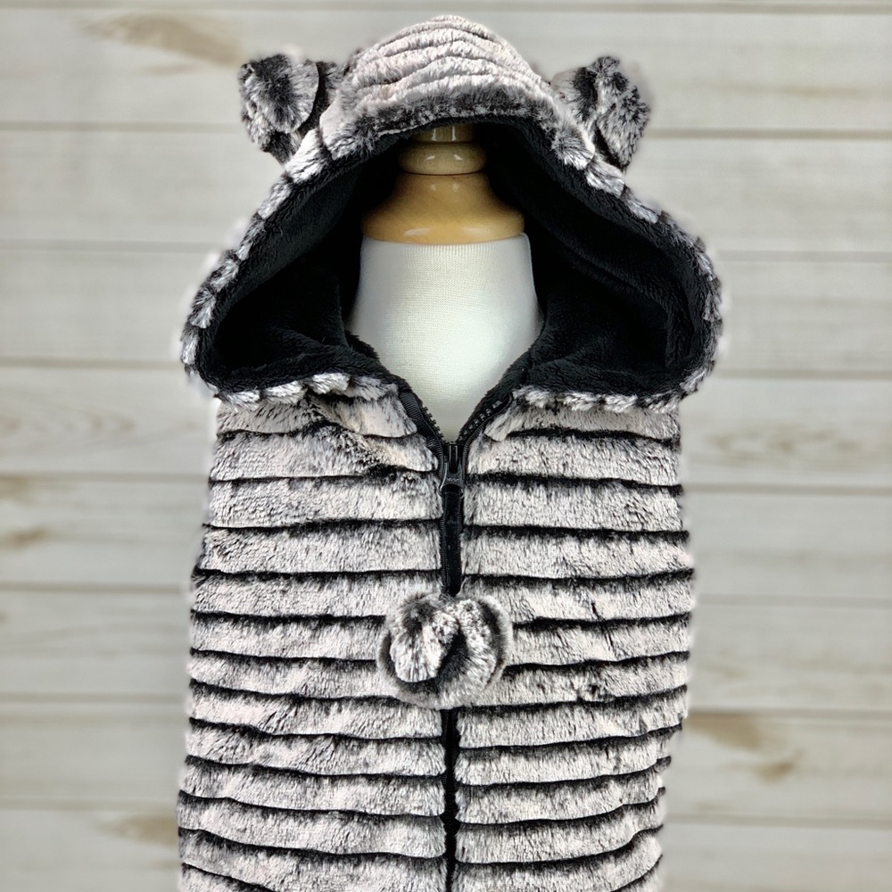 Faux fur toddler vest with ears